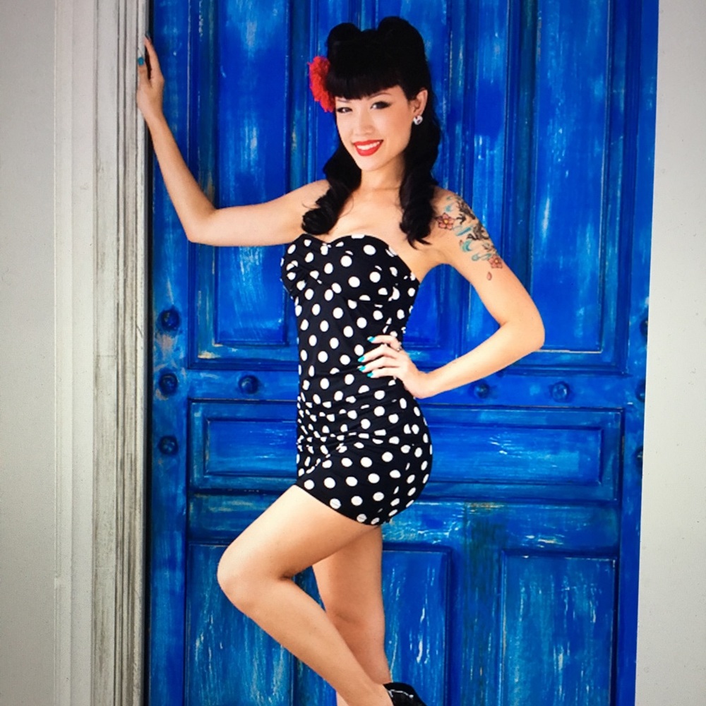 Polka dot rockabilly pinup dress